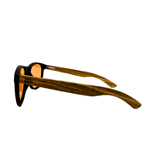 Walnut Wood & Black Frame Sunglasses – Solar Flare Edition