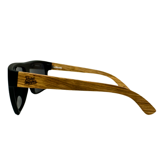 Zebra Wood & Black Square Sunglasses – Urban Bold Edition