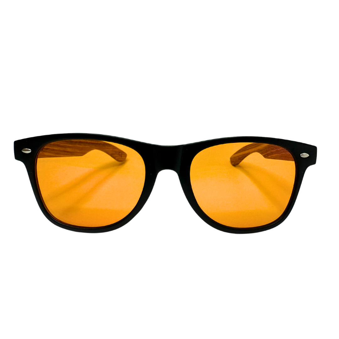 Walnut Wood & Black Frame Sunglasses – Solar Flare Edition