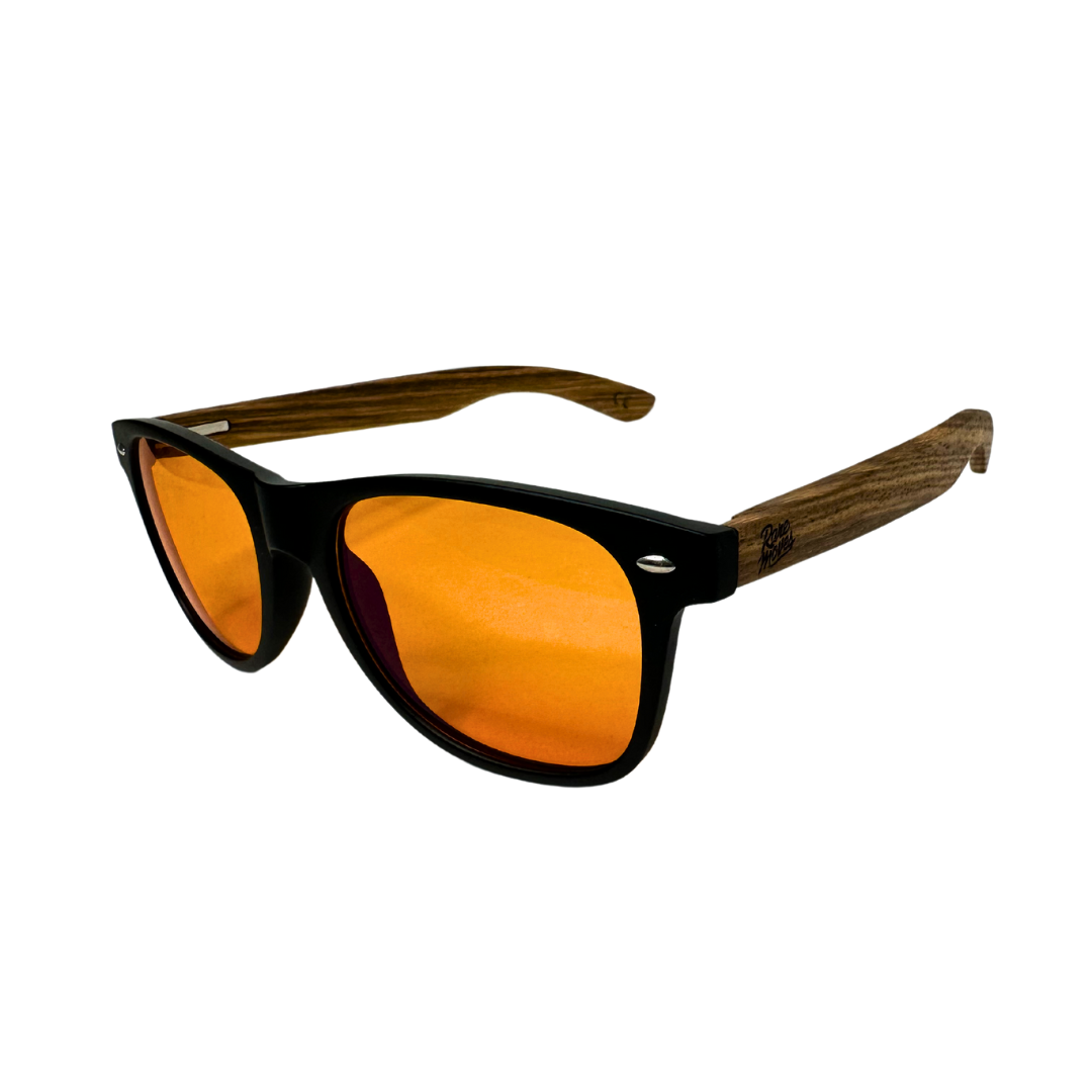 Walnut Wood & Black Frame Sunglasses – Solar Flare Edition