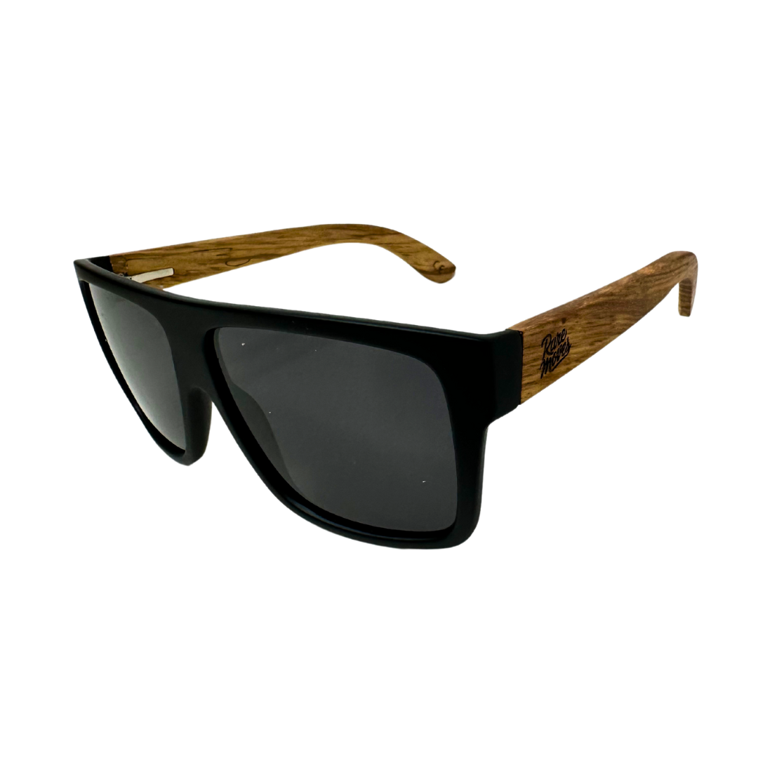 Zebra Wood & Black Square Sunglasses – Urban Bold Edition